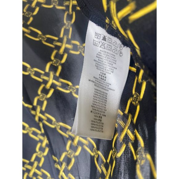 Michael by Michael Kors Women's Black and Gold Chain print Blouse Shirt Sz 6 - Picture 8 of 11